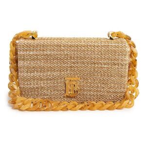 Burberry Effect Laura Chain Shoulder Bag Viscose Polyurethane Leather Beige